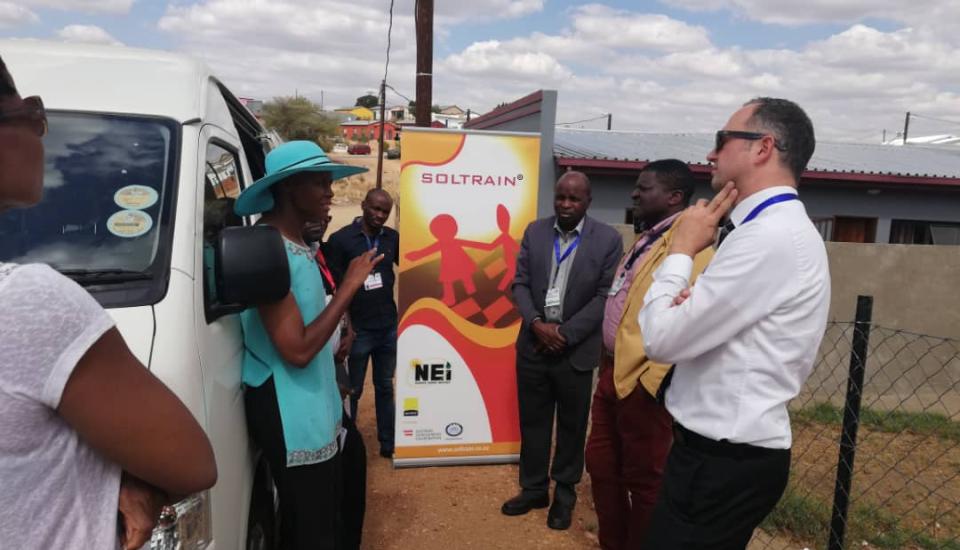 Image of Managing Director of ADA participating at SACREEE Launch and visiting SOLTRAIN Installations in Windhoek, on 24 October 2018