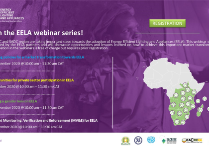 Image of Webinar series on energy efficient lighting and appliances in Southern and Eastern Africa